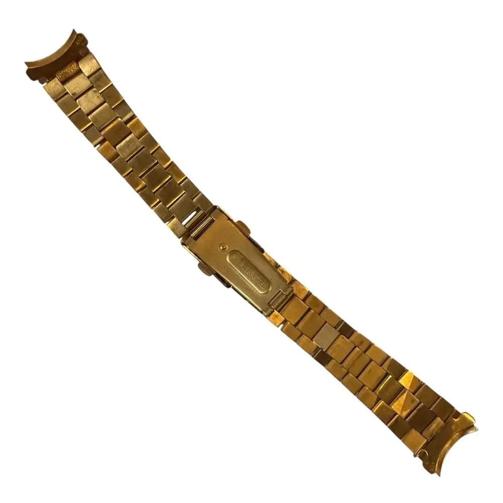 Vintage ENICAR Gold Tone Watch Band / Bracelet President Style Saturn Clasp
